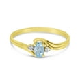 thumbnail image 6 of 10k Yellow Gold Oval Aquamarine And Diamond Ring, 6 of 6