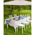 thumbnail image 4 of Fsddascl Blue Coastal Outdoor Tablecloth - 60x84 Inch Rectangle Dining Table Cover, Beach Nautical Starfish Shell Coral Waterproof Outdoor Table Cloth with Umbrella Hole & Zipper for Picnic/Patio, 4 of 7