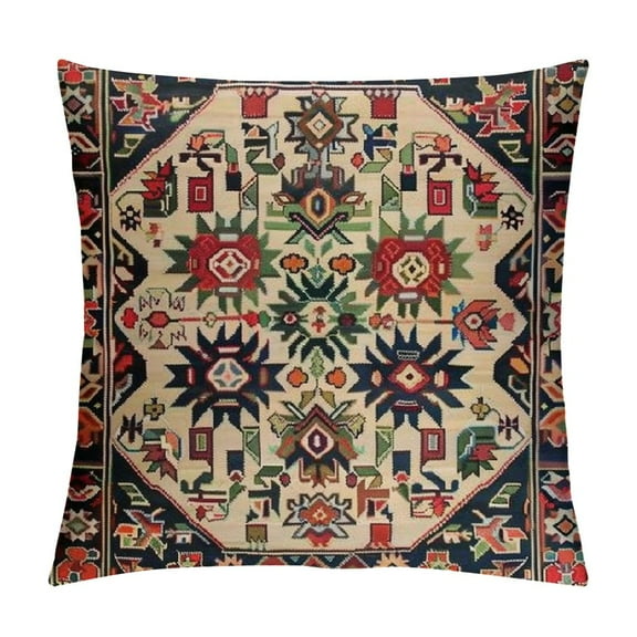 Creowell  Throw Pillow Covers Geometric Kilim Moroccan Home Decor Oriental Ikat Pillow Cases Living Room Decorative  Cushion Couch Sofa Pillowcases Colorful Red Tribal White