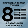 thumbnail image 4 of BIC Flex 3 Titanium Disposable Razors for Men, Great Razors For a Smooth and Comfortable Shave, Shaving Razors With 3 Blades, 8 Count, 4 of 9