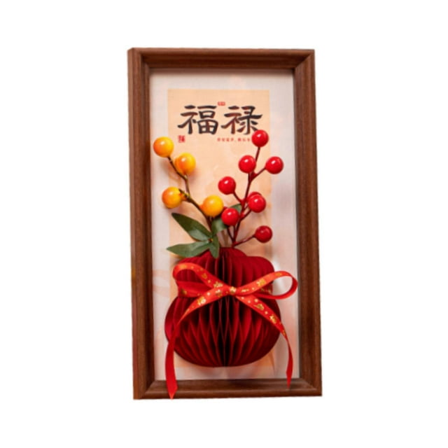 simhoa New Year Decorative Painting Tabletop and Wall Hanging for Home Shelf Mantel style C