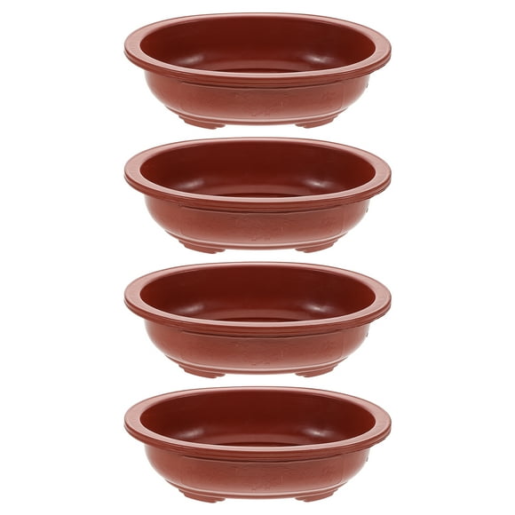 4 macetas gruesas para bonsái, cuencos para plantar árboles de pino.