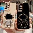 thumbnail image 5 of Cute Astronaut Stand Holder Phone Case for Samsung Galaxy A53 5g 6.5 inch Luxury Electroplated Hearts Cover with Camera Protection Soft Silicone Shockproof Kickstand Bumper (White), 5 of 9