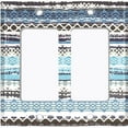 thumbnail image 6 of Metal Light Switch Plate Cover Ethnic Aztec Tribal Art Pattern Blue SFR060, 6 of 13