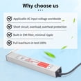 thumbnail image 3 of LMENGER Waterproof SMV30W 12V 2.5A Power Supply DC Constant Voltage LED Driver Input 85-264VAC with Thick Power Cords Suitable for Light Strips, Advertising Light Boxes, etc, 3 of 6