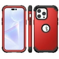 thumbnail image 2 of for iPhone 14 Pro Case, Slim Dual Layer 3 in 1 Heavy Duty Protection Hybrid Hard PC Soft Silicone Rugged Bumper Anti Slip Full-Body Protective Cases for iPhone 14 Pro, Red, 2 of 8