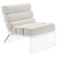 thumbnail image 2 of Freeman Ivory Boucle Upholstered Armless Acrylic Chair, 2 of 7