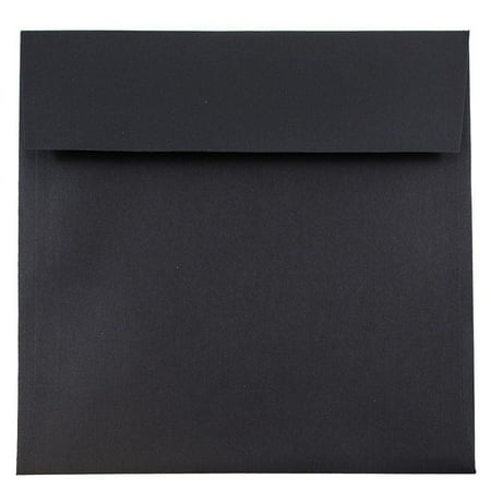UPC: 0701936236920 | JAM 7.5 x 7.5 Square Envelopes  Black Linen  250/Pack