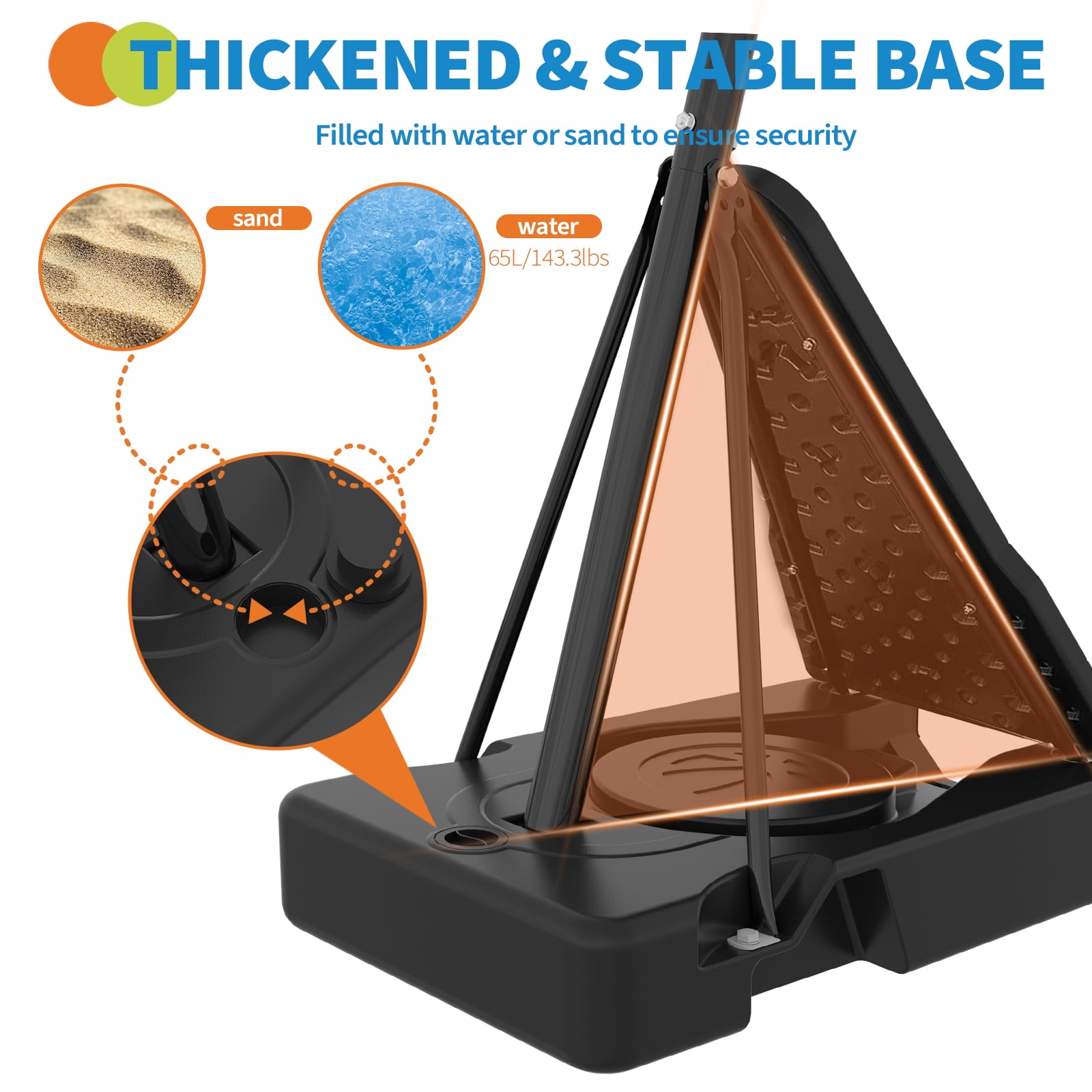 Basketball Hoop 52 Inch Shatterproof PC Backboard, Height Adjustable 4.9-10FT Portable Goal System with Weighted Base & Wheels, Mobile Stand for Driveway, Backyard, Pool Play – Youth & Adults