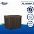 thumbnail image 6 of Suncast 22-Gallon Outdoor Small Deck Box with Storage Seat, Java (3 Pack), 6 of 12