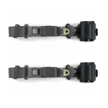SafeTBoy Standard 3 Point Charcoal Retractable Bucket Seat Belt Kit with Bracketry & 2 Belts for 1970-1977 AMC Hornet