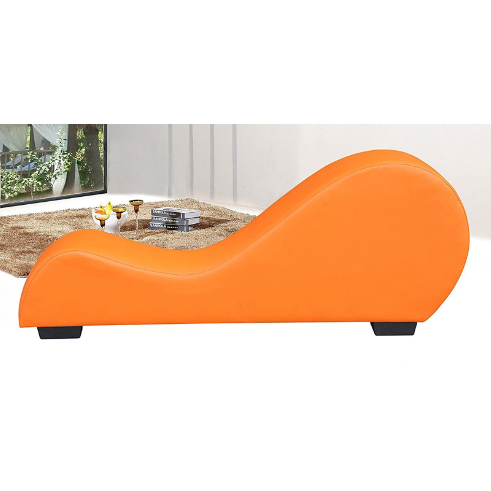 U.S. Pride Furniture Modern Bonded Leather Yoga Chair