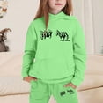 thumbnail image 2 of XUELUO Toddler Girls Outfits Sports Sets Autumn Letter Print Hoodies + Jogger Pants 2 Piece Childrens Girls Training Clothes, 2 of 4