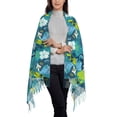 thumbnail image 2 of Sikiie Shark And Leaves Shawl Wraps Big Scarf Tassel Fall Winter Thick Scarf Warm Shawl Women Fall Gifts, 2 of 8