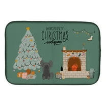 Black Chinese Crested Christmas Everyone Dish Drying Mat