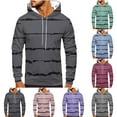 thumbnail image 5 of guisaled Mens Hoodies Fashion Striped Printed Hooded Sweatshirts Casual Drawstring Lightweight Slim Fit Pullover Hodie with Pockets, 5 of 6