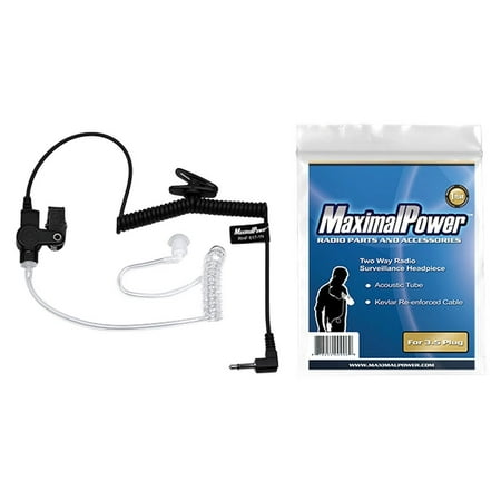 Headset Coil (MaximalPower RHF 617_1N 3.5mm RECEIVER_LISTEN ONLY Surveillance Headset Earpiece with Clear Acoustic Coil Tube Earbud Audio)