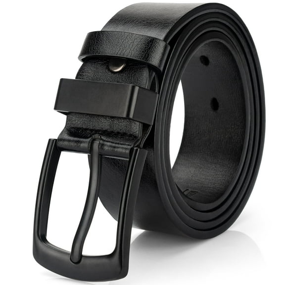 Maikun Men Belts Leather Belt for Mens Casual Dress Belt Vintage Black Belt