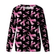 thumbnail image 4 of Pisexur Cancer Chandail en Molleton de Sensibilisation au du Sein pour Femmes Ruban Rose Col Rond Manches Longues Chandail-Over Cancer du Sein Hauts, 4 of 4