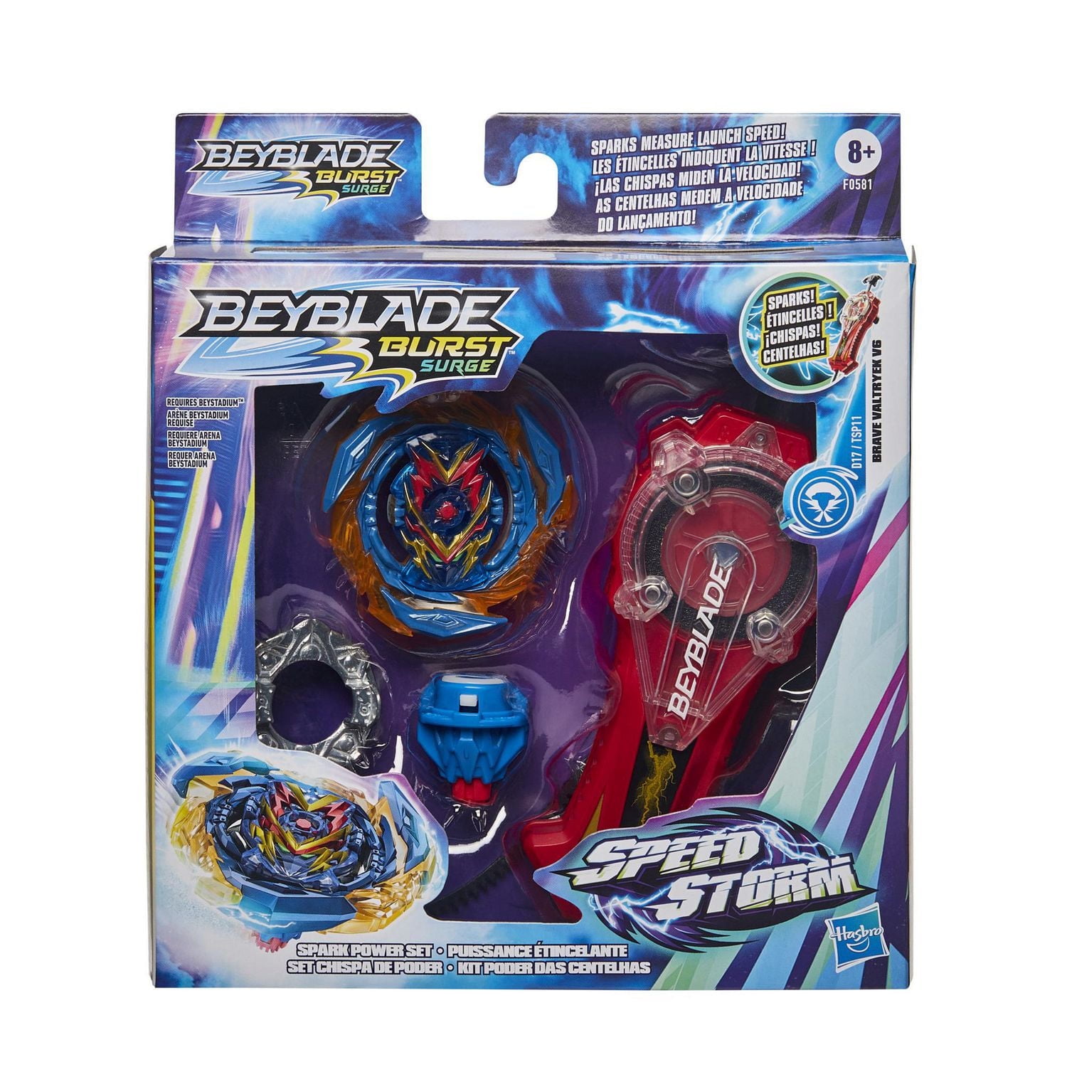 Beyblade Burst Surge Speedstorm Spark Power Set -- Battle Game Set with Sparking Launcher and Right-Spin Battling Top Toy