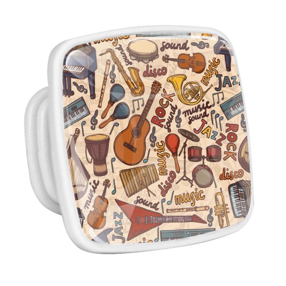 4PCS Square Cabinet Fluorescence Knob Glowing in the Dark Furniture Drawer Pulls Handle with Screws Musical Instruments Sketch