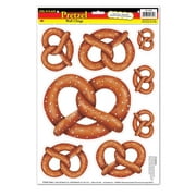 96 Piece Beistle Oktoberfest Pretzels Peel 'N Place Clings