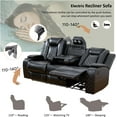 thumbnail image 2 of Reliancer Black Leather Recliner Sofa Set Loveseat Chair Furniture Sofa Set for Living Room/Small Space/Rv/House/Office/Theater Seating, Living Room Furniture Set, 2 of 6