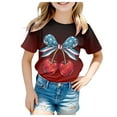 thumbnail image 1 of TZEWGL T-Shirts Basiques à Manches Courtes Col Rond Imprimé Graphique pour Filles Garçons Taille 8-9T, 1 of 4
