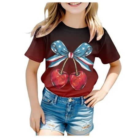 

Baby Girl Clothes Shirts For Teen Kids Girls Short Sleeve Tee Summer Crewneck T Shirt Casual Fit Basic Shirts Toddler Girl Clothes 12-13 Years