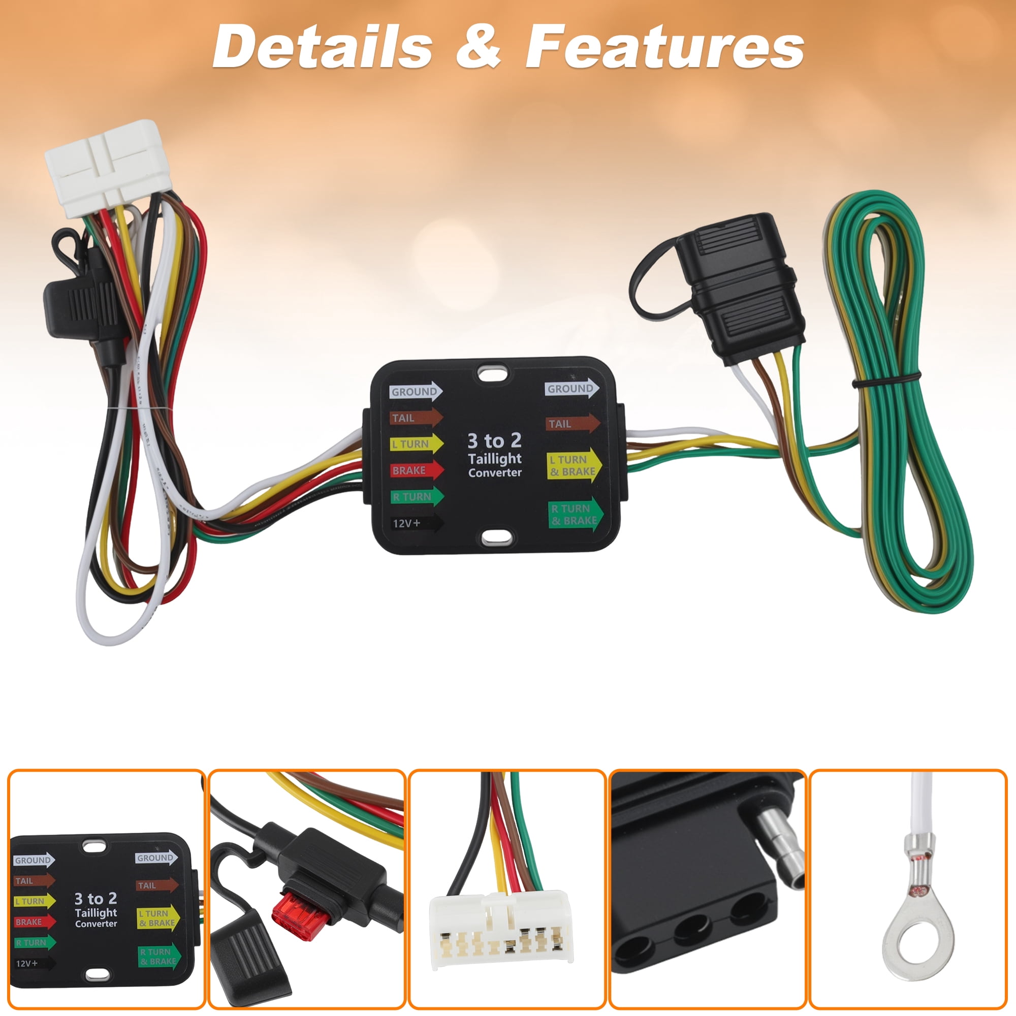 Unique Bargains 4-Way Flat Trailer Wiring Harness Kit for Acura MDX 2007-2013