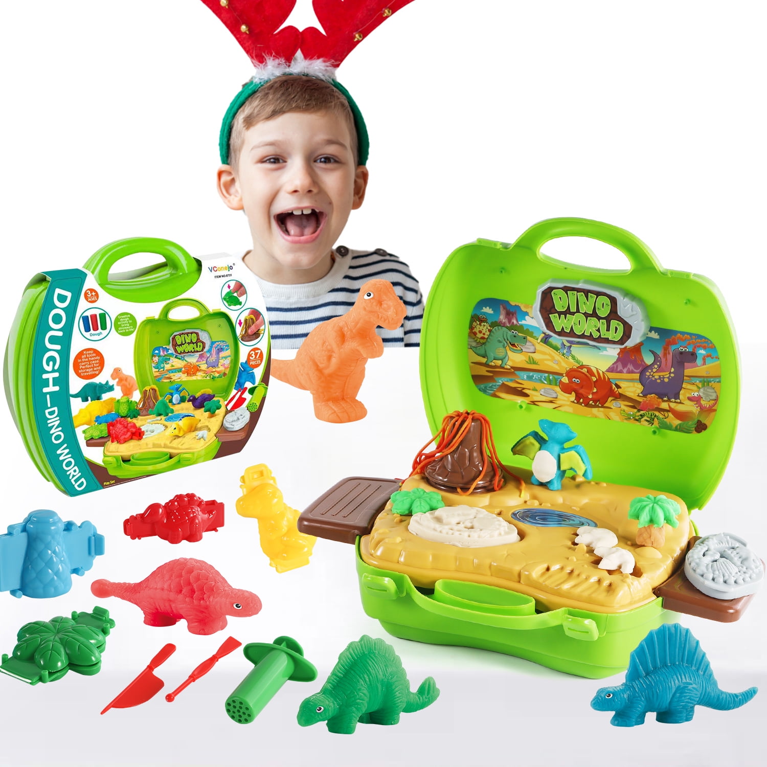 Color dough Sets For Kids Ages 4-8, Dinosaur Toys Color dough Tool Sets For  Boy Girls, Volcano Fossils Tools Color Dough Play Accessories Toys For Kid  Age 5-7 Years 13 Piece 
