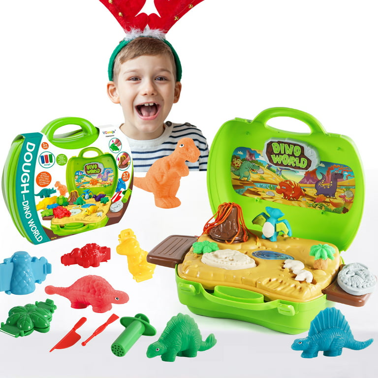  Dear Deer Play Color Dough Sets for Kids Ages 2-4-8, Play  Dinosaur Dough & Tool DIY Starter Set, Volcano Dough Extruder Craft, 13Pcs  Sensory Toy for Christmas Birthday Bulk Pack Party