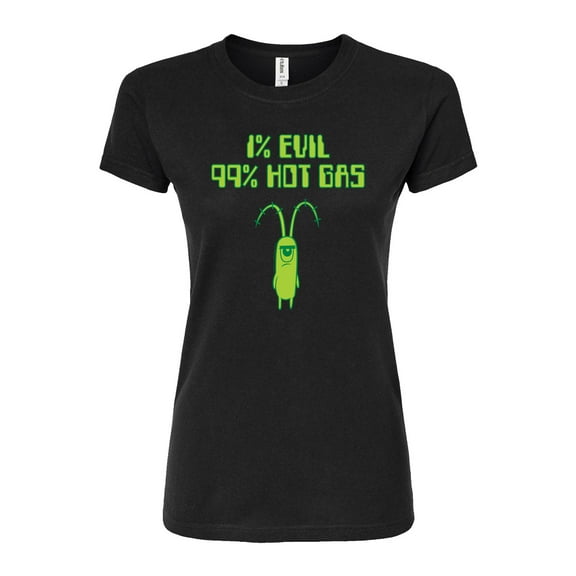 SpongeBob SquarePants - Plankton One Percent Evil - Juniors Fitted Graphic T-Shirt