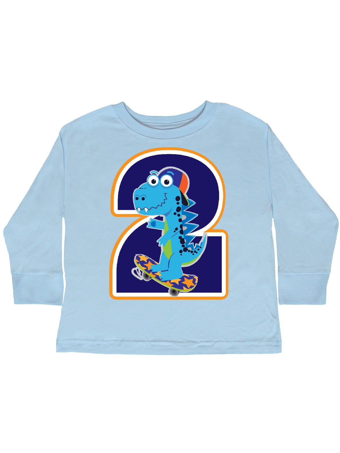 INKtastic - Dinosaur 2nd Birthday 2 Year Old Boy Toddler Long Sleeve T ...
