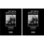 Studio 500 16 by 20-inch Slim Wall Poster Frames, 100% Tempered Glass, Black, 2-Pack, Front Loading Low Prfile