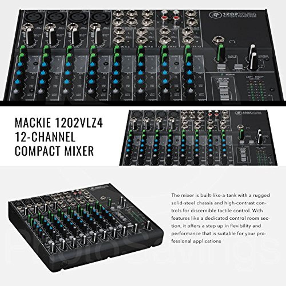 Mackie 1202VLZ4 12-Channel Compact Mixer and Premium Accessory 