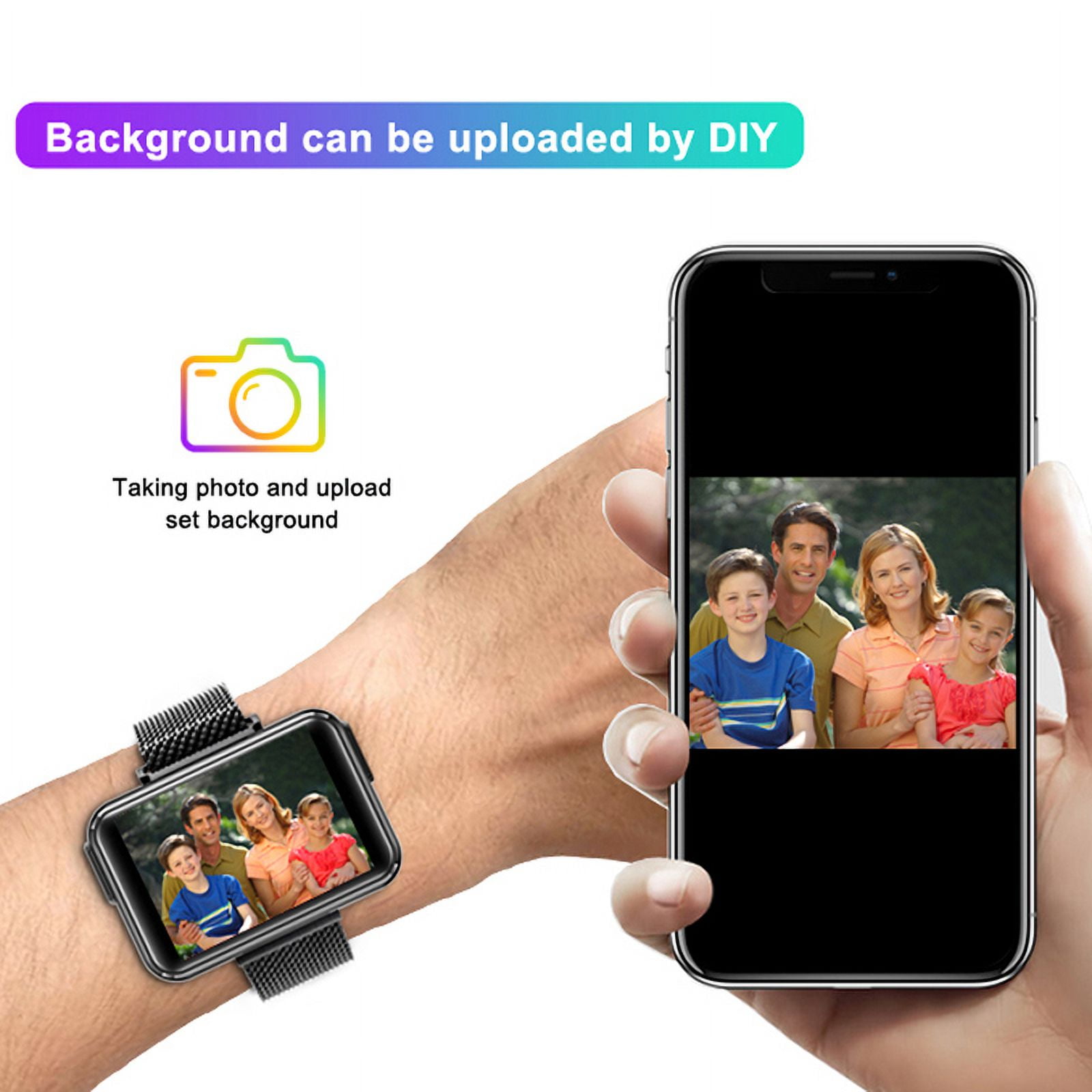 Rainbuvvy T91 Smart Watch 1.4 Inch Portable Bluetooth Headset Built-in Charging Case Bluetooth 5.0 Sports Watch