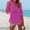 Hot Pink, variant on Women's Beach Cover Up,Hoodies Sweatshirt Long Sleeve V Neck Pocketed Hooded Shirt Top