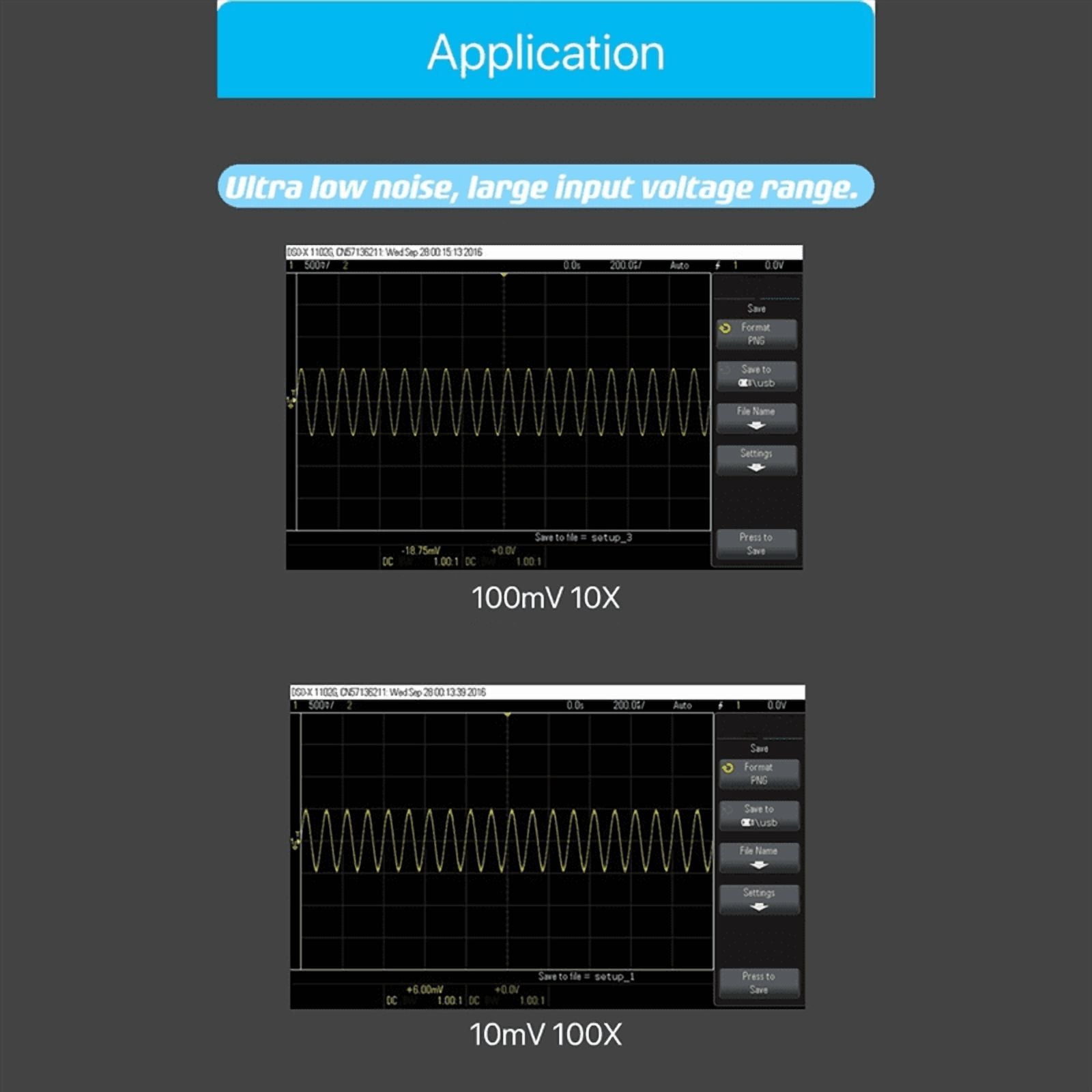 10M Bandwidth Oscilloscope Differential Gain Split Probes Weak Electrical Signal Measurement Tool 100X Signals Amplifier,1 x Host 1 x 0.5m BNC Straight Cable 1 x BNC Shorting Cap,Blue