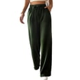 thumbnail image 3 of Hibeli Womens Wide Leg Sweatpants Elastic Drawstring Waist Solid Pants with Pockets, 3 of 5