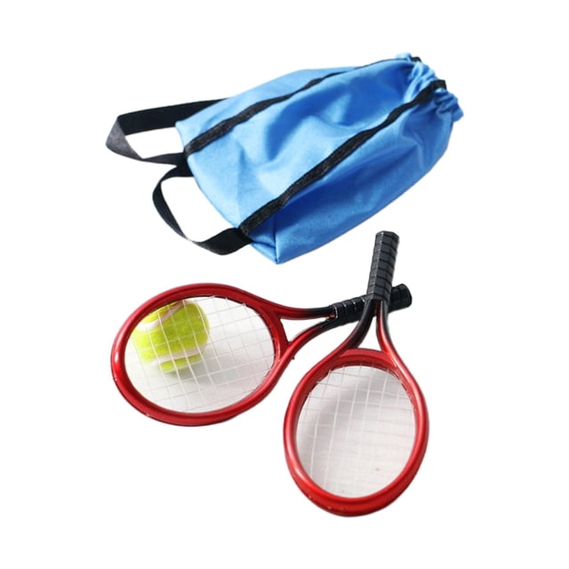 Juego de Raquetas Y Pelotas de Deportivas en Miniatura para La Decoración de La Habitación de Los Deportes Del Dormitorio Zulema Raqueta de tenis en miniatura