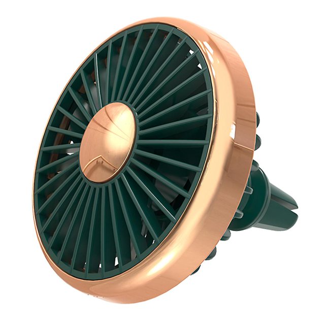 Ventilador de ventilación para automóvil con 3 velocidades y alimentación por USB con luz LED para vehículos SUV y camiones, dorado