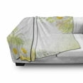 thumbnail image 3 of Flower Soft Flannel Fleece Throw Blanket, Floral Daisies Abstract Oriental Details and Leaves with Sun Like Art Print, Cozy Plush for Indoor and Outdoor Use, 60" x 80", White and Yellow, by Ambesonne, 3 of 6