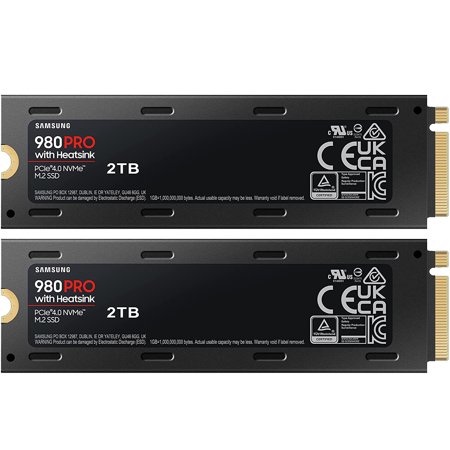 Samsung MZ-V8P2T0CW 980 PRO with Heatsink PCIe 4.0 NVMe SSD 2TB for PC/PS5 - (2-Pack)
