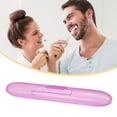 thumbnail image 2 of Portable Toothbrush Cases Traveling Toothbrush Holders Case Plastic Purple 8.46"x1.18"x1.14", 2 of 7
