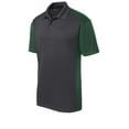 thumbnail image 5 of Sport-Tek Colorblock Micropique Sport Wick Polo-XL (Iron Grey/ Forest Green), 5 of 6
