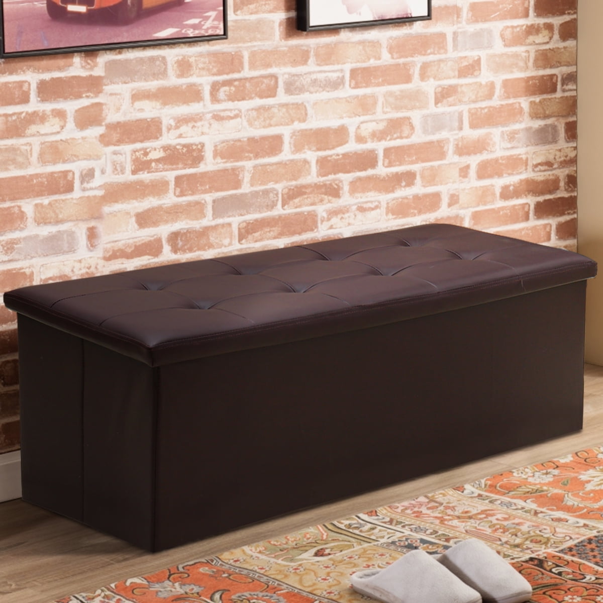 Folding Storage Ottoman Bench, Foot Rest, Stool, Storage Chest, Seat