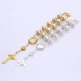 thumbnail image 3 of Pulsera Cruzada Cruzada Puerta Artificial Rosario Pulsera Joyería para Mujeres y Niñas (Plateado), 3 of 5