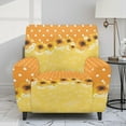 thumbnail image 2 of HELLHERO Sunflower Print Lazyboy Recliner Chair Covers for Reclining Chair Skin Friendly Stretchy Couch Cover for Reclining Sofa, Yellow, 2 of 8