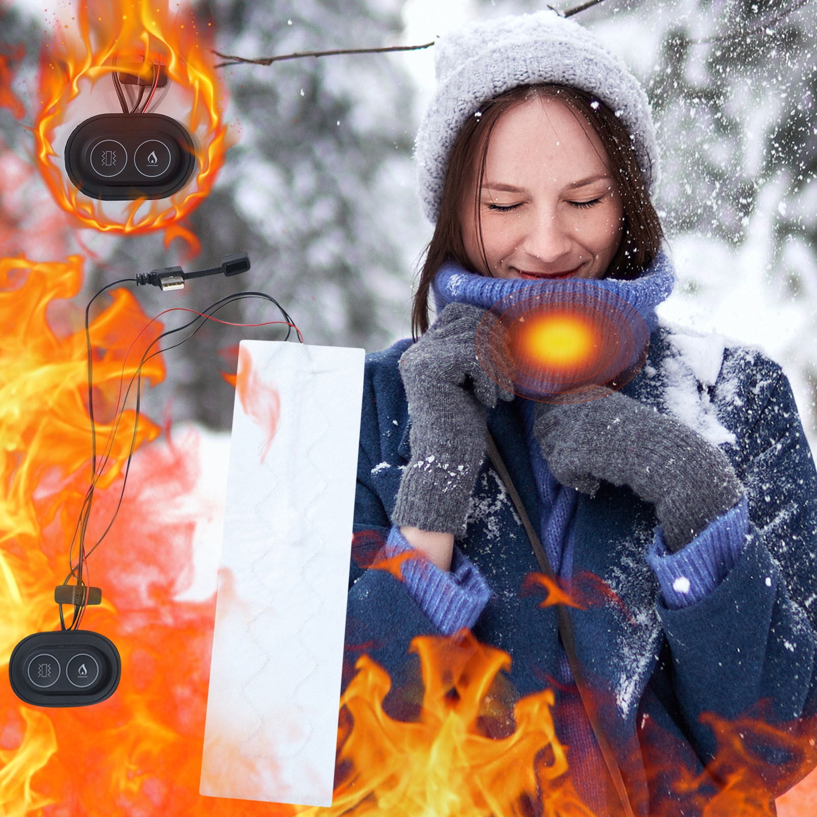 Byikun Electric Heating Film Scarf DIY Down Jacket Warmer Convenient  USB-Powered Heat Pad Keeps Your Outdoor Gear Cozy Safe for Adults, Not  for